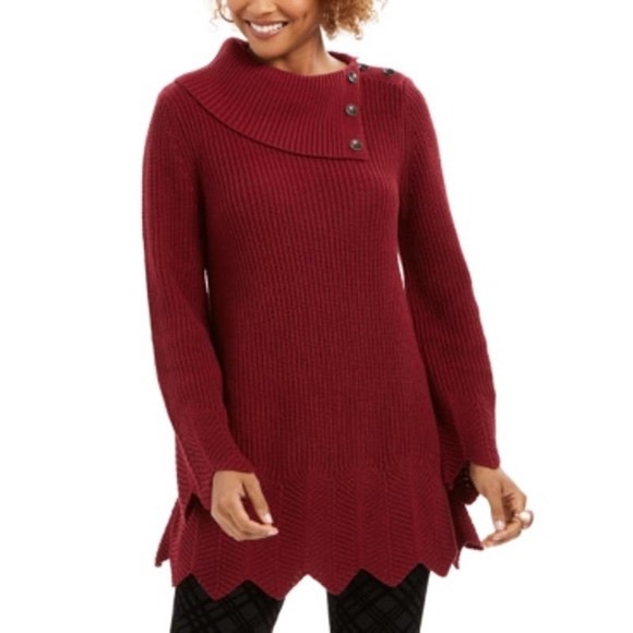 Style & Co. Sweaters - Style & Co Canyon Long Sleeve Envelope Neck Tunic Sweater